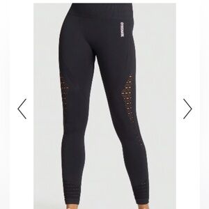 Gymshark Black Leggings with Design on Leg size Small